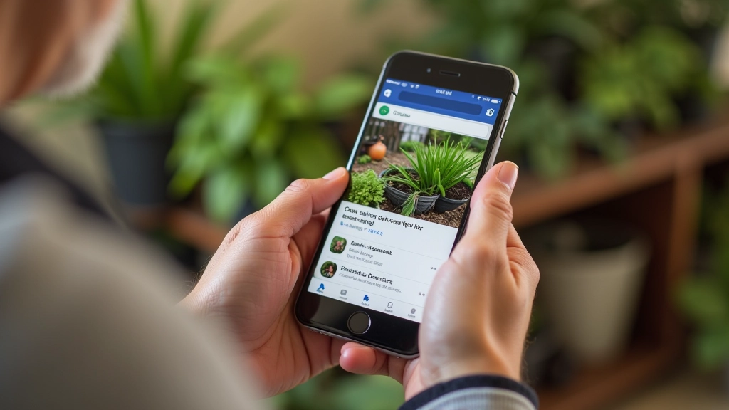 Seniora rokas ar telefonu, uz kura ekrāna redzams dādenisemaktfayeības Facebook grupas profils ar jaunākajiem postiem
